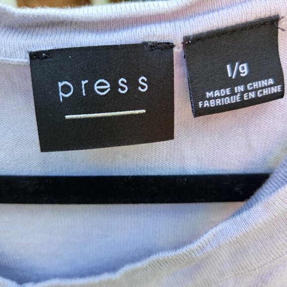 P268. Press Lavender Long-sleeved Tee with cut-out neckline detail |L - Picture 4 of 4